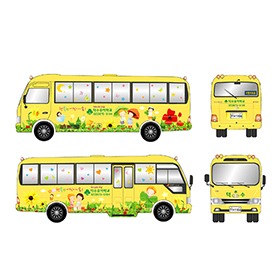 유치원 버스 차량시트 디자인 랩핑
